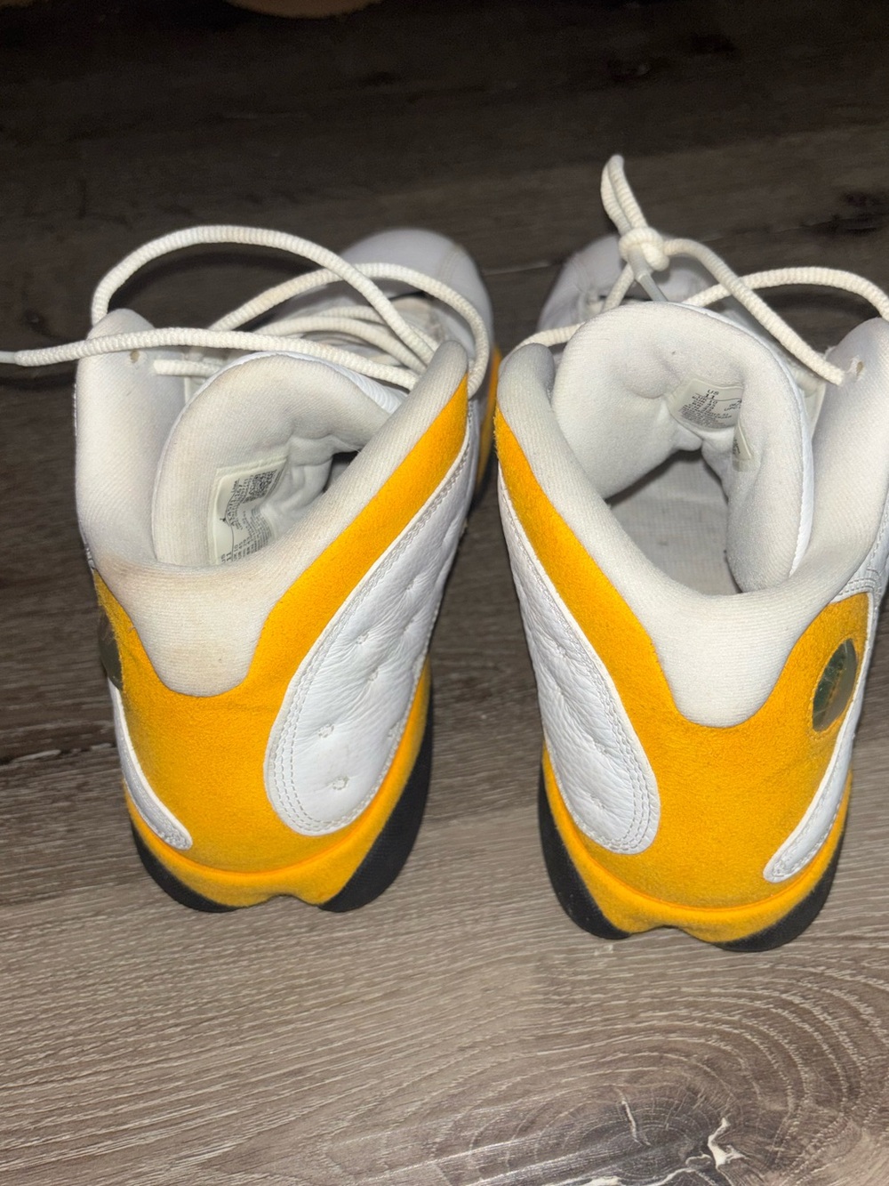 Jordan White Sneakers with Yellow and Red Accents - Picture 4 of 5